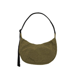Medium Nylon Crescent Bag, Seaweed