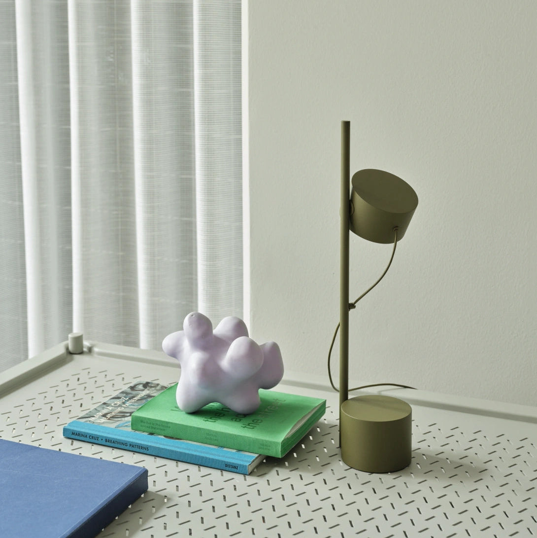 Post Table Lamp, Brown Green