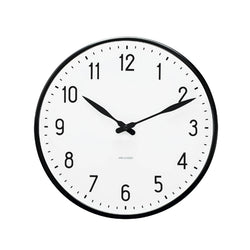 Arne Jacobsen Station Wall Clock, Black/White, 8.3