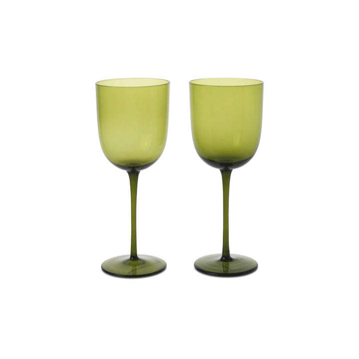 Host White Wine Glasses - Set of 2 - Moss Green