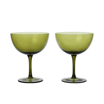 Host Cocktail Glasses - Set of 2 - Moss Green