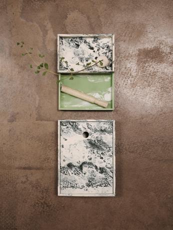 Mist Tray 10cm x 15cm, Emerald Off-White