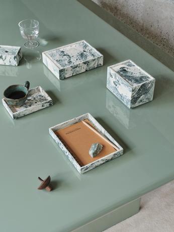 Mist Tray 10cm x 15cm, Emerald Off-White