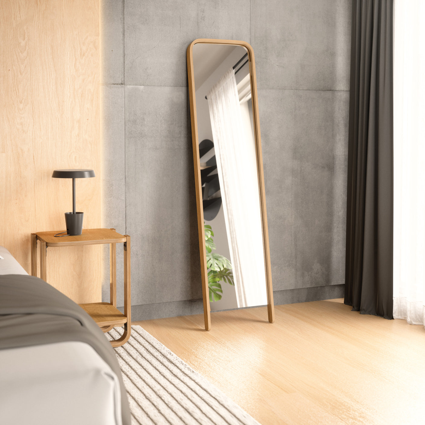 Bellwood Leaning Mirror, Natural