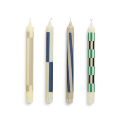 Hay pattern candle set / cream and dark
