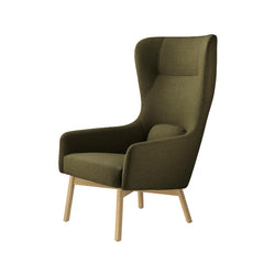 Gesla L35 Wingback chair, Natur lakeret,Synergy (Uld),Green