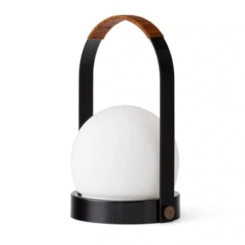 Carrie LED Lamp, Black Leather-Lighting-Audo-vancouver special