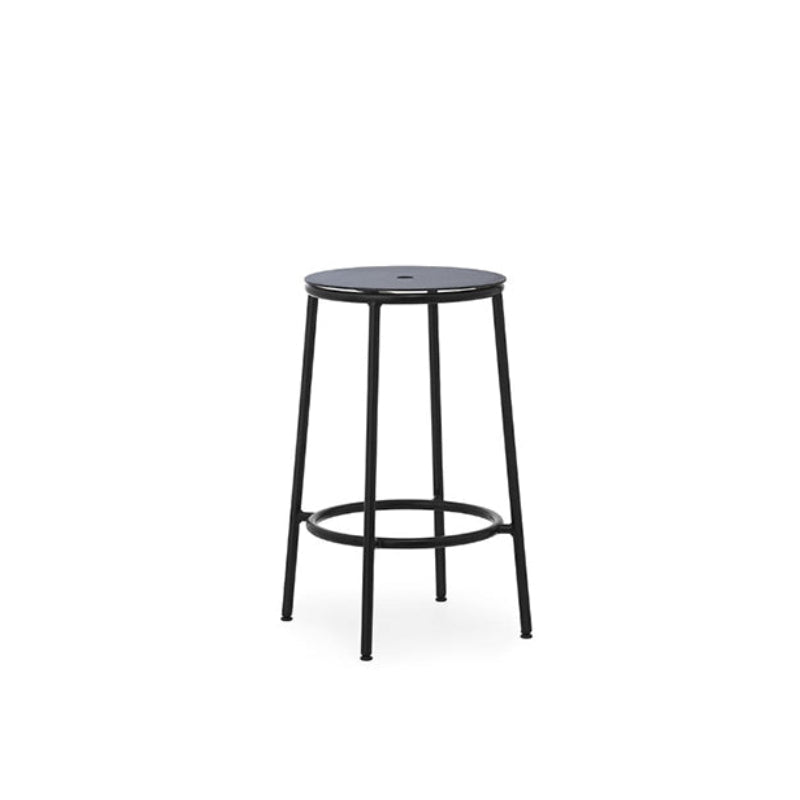 Circa Barstool 65 cm Black Steel, Black Aluminum Top