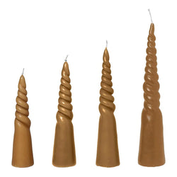 Twisted Candles - Set of 4 - Straw