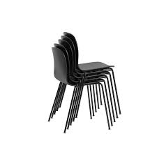Visu Chair, Tube Base, Black/Black