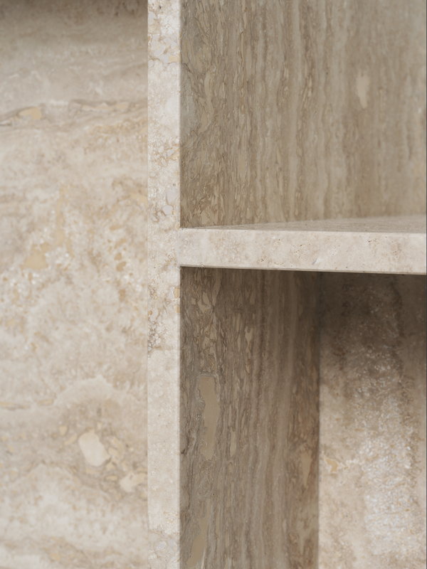 Distinct Side Table, Travertine
