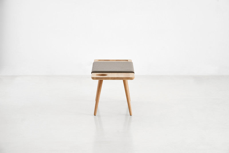 Baenk Bench, White lacquered Oak