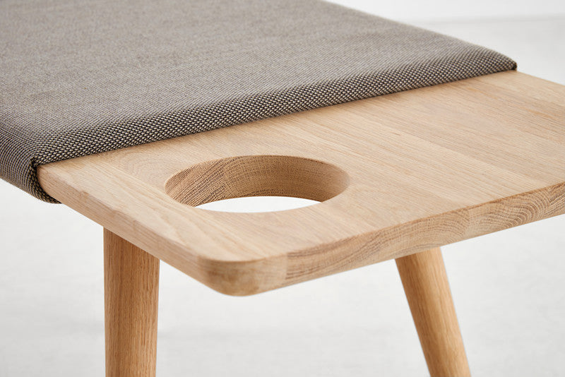 Baenk Bench, White lacquered Oak