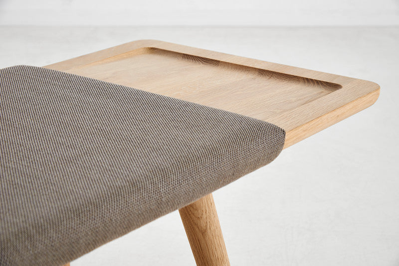 Baenk Bench, White lacquered Oak