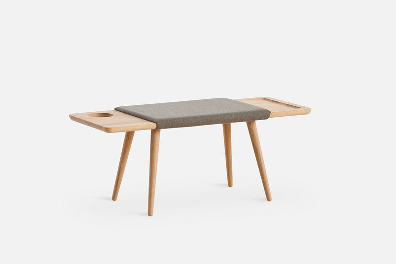 Baenk Bench, White lacquered Oak