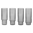 Ripple Glasses, Long, Smoked, Set of 4