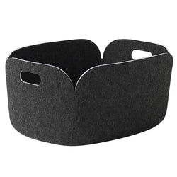 Restore Felt Storage Basket, Black Melange