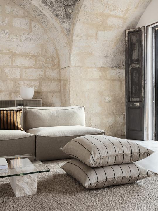 Calm Cushion, Large, 80 x 80 cm, Camel/Black