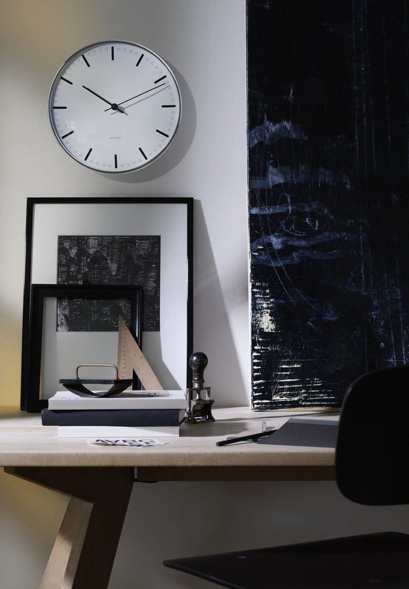 Arne Jacobsen City Hall Wall Clock Black/White, 21cm