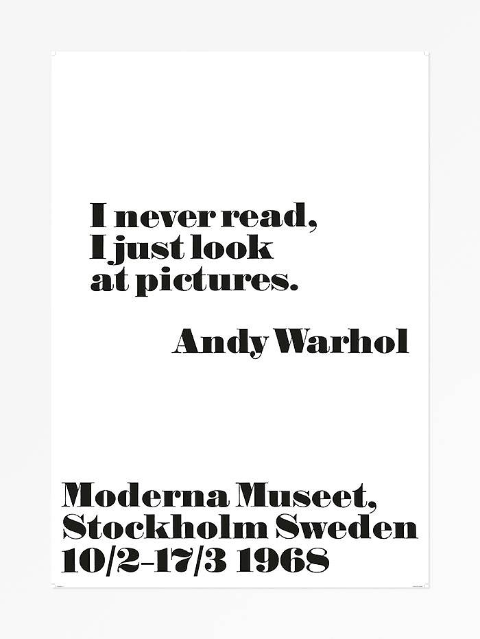 Andy Warhol Poster, “I Never Read, I Just Look At Pictures” Unframed