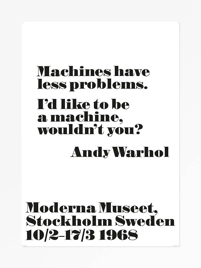 Andy Warhol Poster, “I Want To Be A Machine” Unframed
