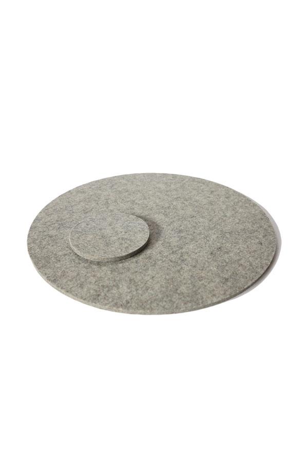 Felt placemat/coaster round, 42cm, hellgrau