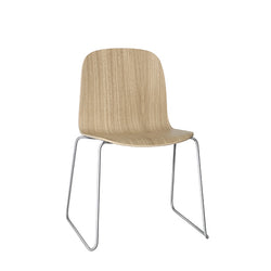 Visu Chair, Sled Base, Oak/Stainless