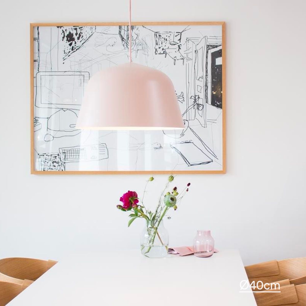 Ambit Pendant, Large, Rose UL version, 40cm