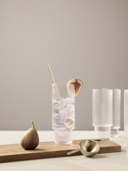 Ripple Glasses, Long, Clear, Set of 4
