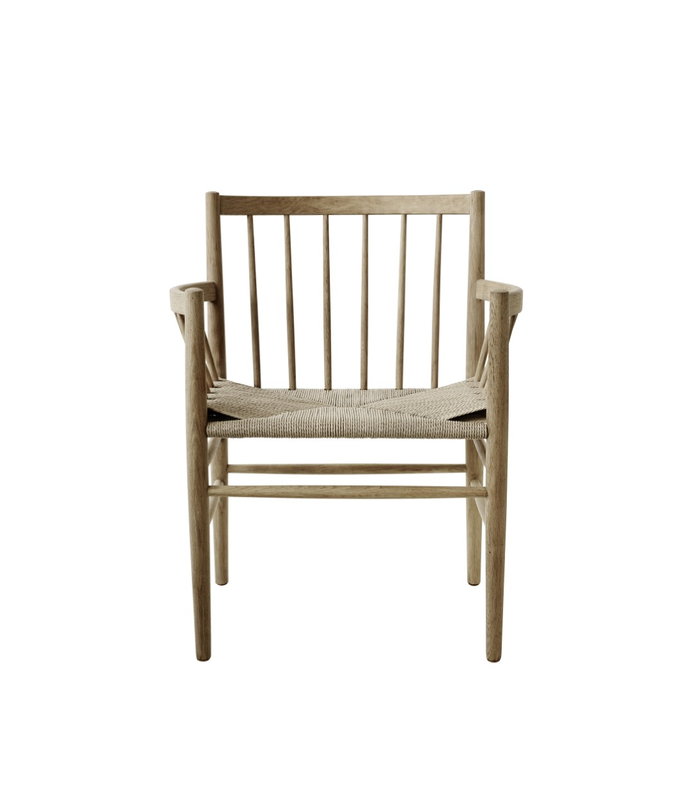 J81 Dining Arm Chair, Oak / Natural Seat