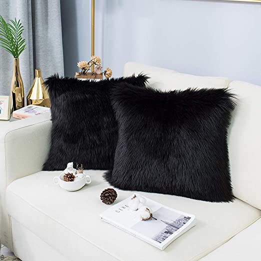 Black Icelandic Sheepskin Pillow