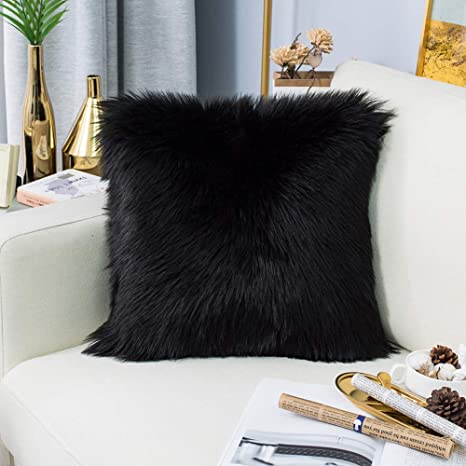 Black Icelandic Sheepskin Pillow
