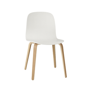 Visu Chair, Wood Base, White/Oak