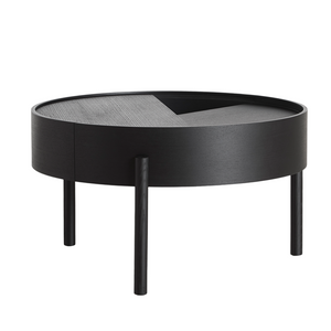 Arc Coffee Table, 66cm, Black painted ash