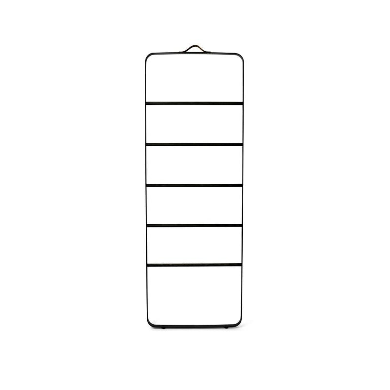 Towel Ladder, Black/Dark Oak-Shelving + Storage-Audo-vancouver special