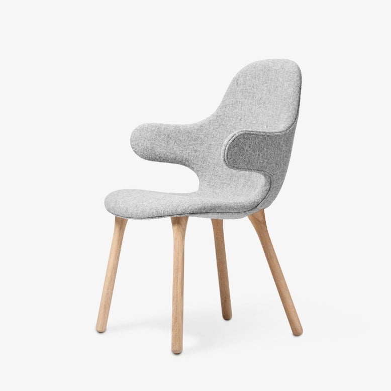 Catch Chair, JH1, light grey Divina wool, white oiled oak.