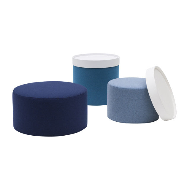 DRUMS, pouf high 45 x 40 cm, turquoise felt 582