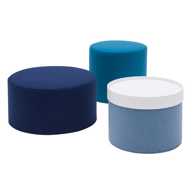 DRUMS, pouf high 45 x 40 cm, Light Grey Felt 620