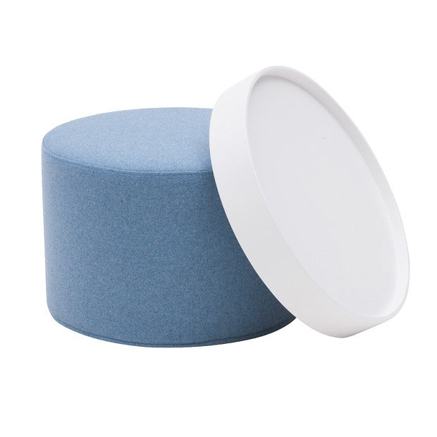 DRUMS, pouf high 45 x 40 cm, turquoise felt 582