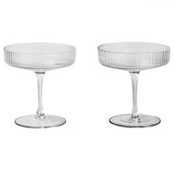 Ripple Champagne Saucer, Clear, Set of 2