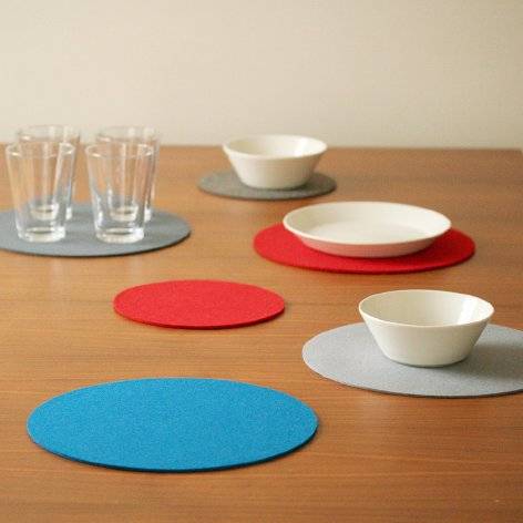 Felt placemat/coaster round, 45cm, graphite