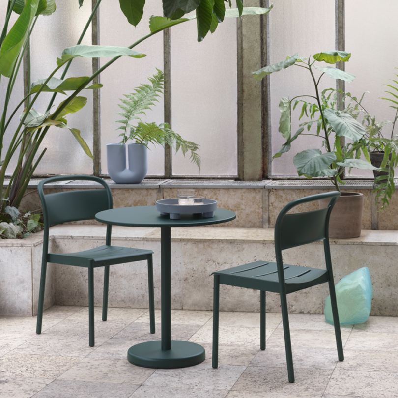 Linear Steel Arm Chairs, Black