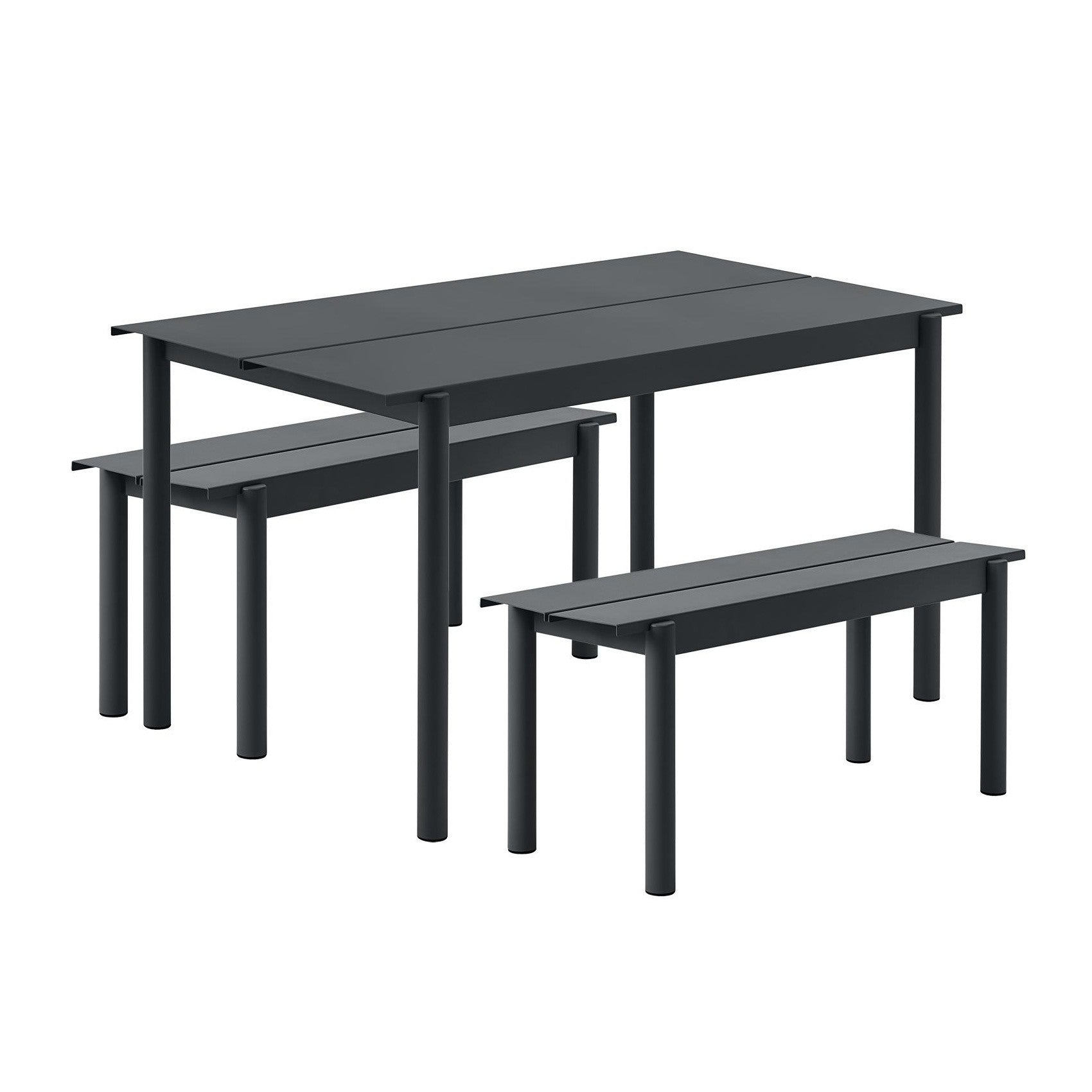 Linear Steel Table, Black 140cm