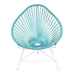 Acapulco Chair, Light Blue Cord/White Frame