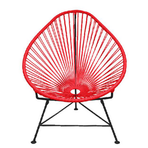 Acapulco Chair, Red Cord/ Black Frame
