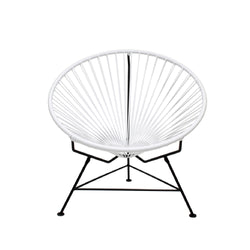 Condesa Chair, White Cord/Black Frame