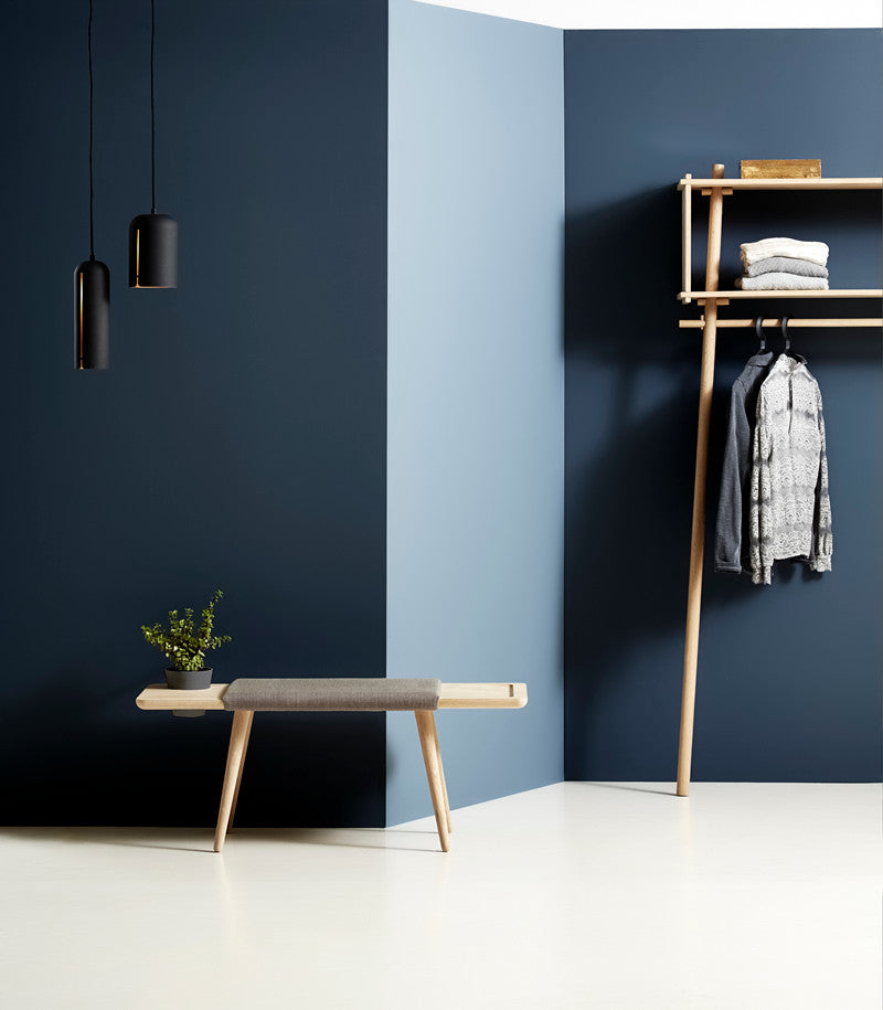 Baenk Bench, White lacquered Oak