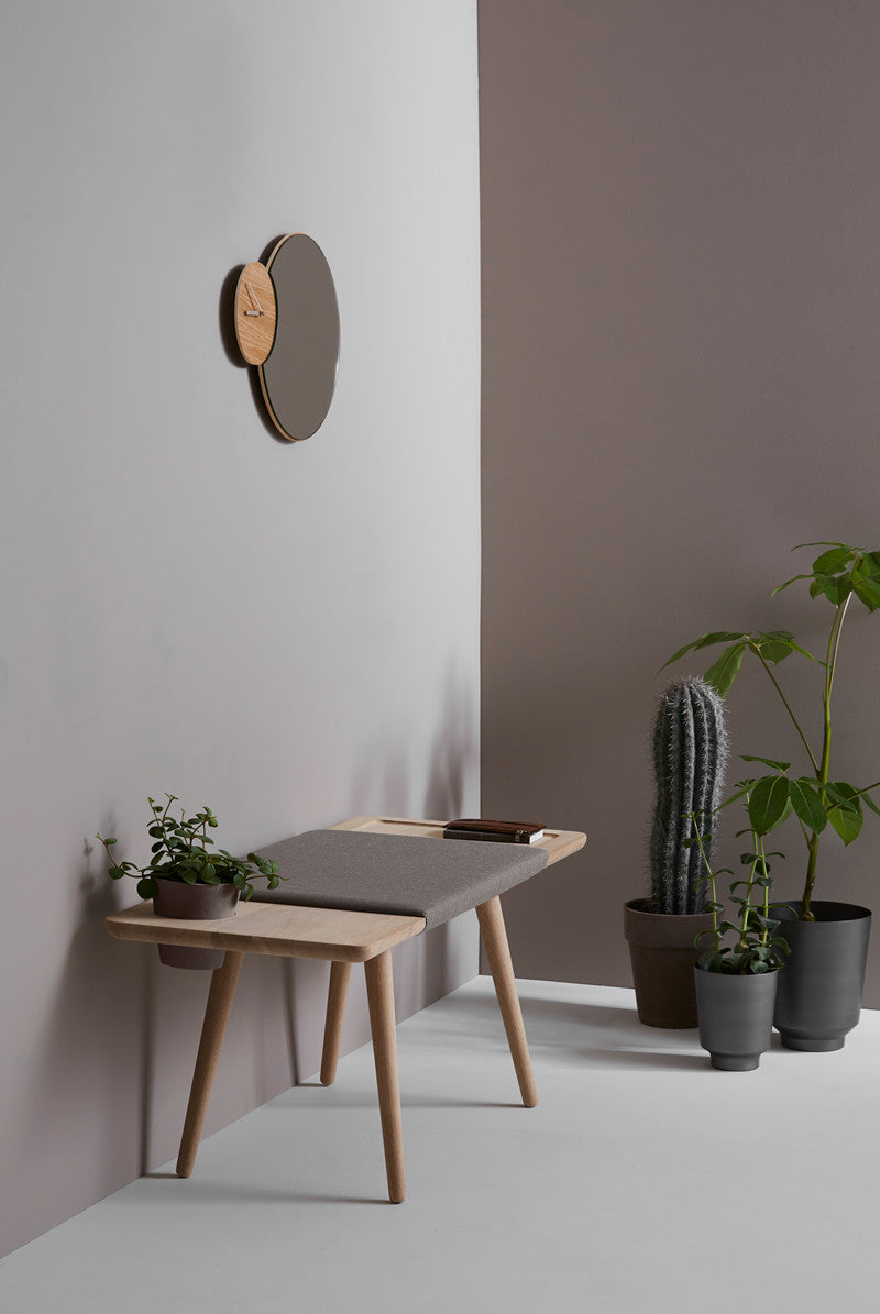 Baenk Bench, White lacquered Oak