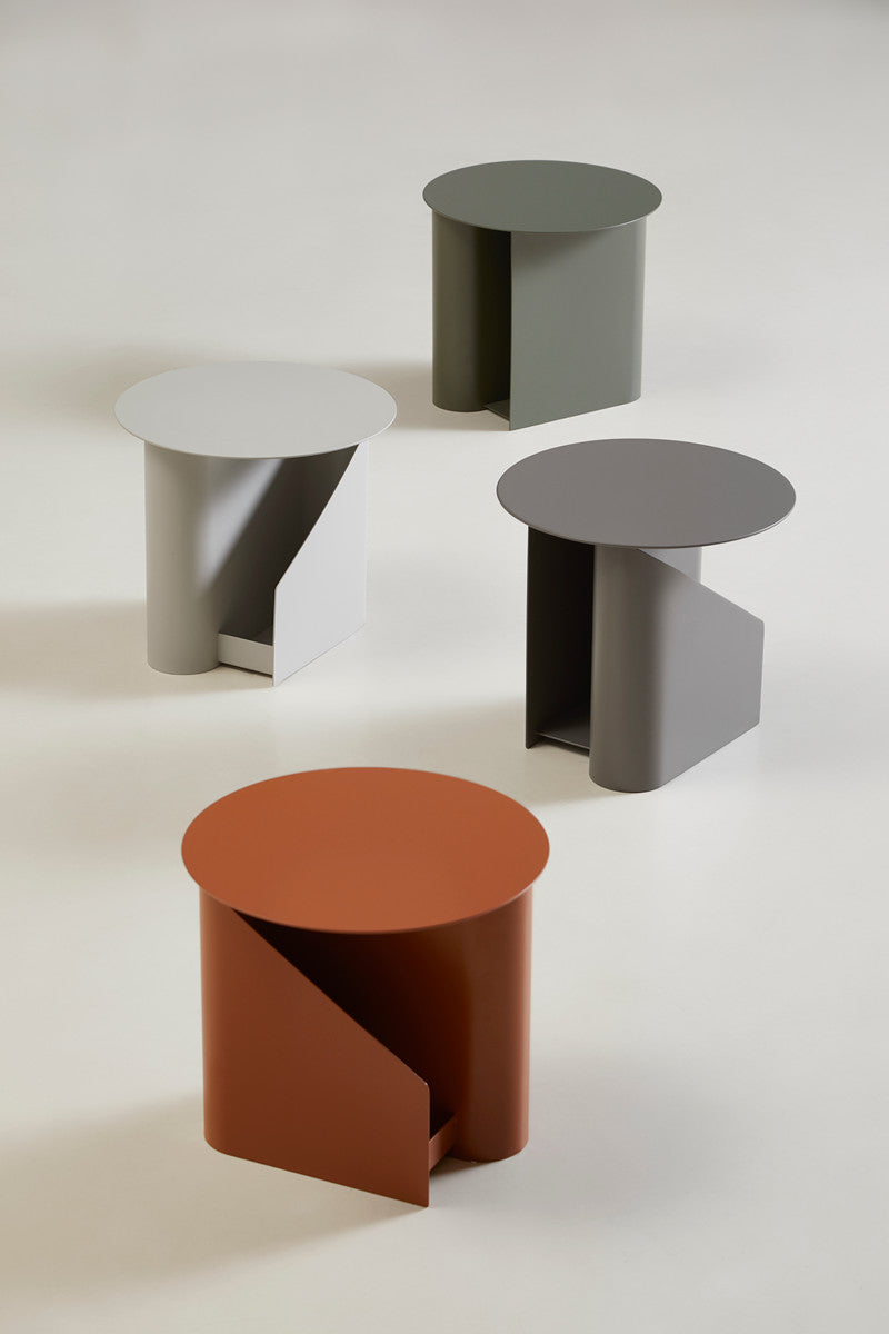 Sentrum Side Table, Burnt Orange, painted metal