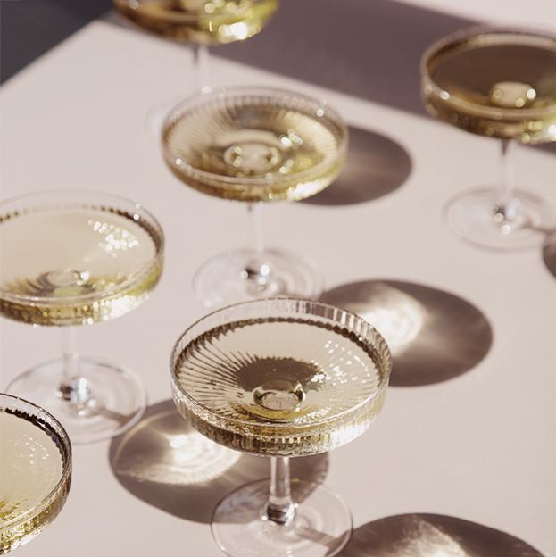 Ripple Champagne Saucer, Clear, Set of 2